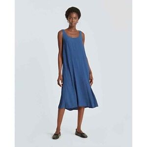 Everlane The Naia‎ Ripple Midi Tank Dress Sleeveless Royal Blue Size XL